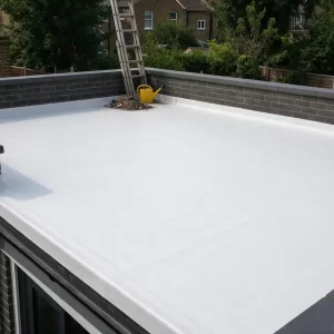 Repaired flat roof after a leak on a house extension in Brent